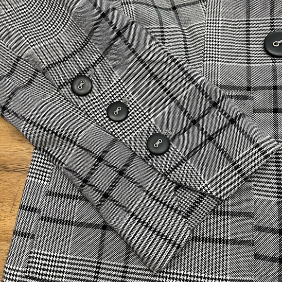 Laundry by Shelli Segal Professional Blazer Black and White Plaid Stretch Sz 10 - Picture 7 of 14